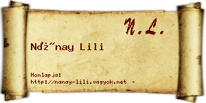 Nánay Lili névjegykártya